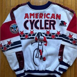 VTG 80s Starter American Cycler Cycling Sweatshirt Crewneck Sweater Size. L